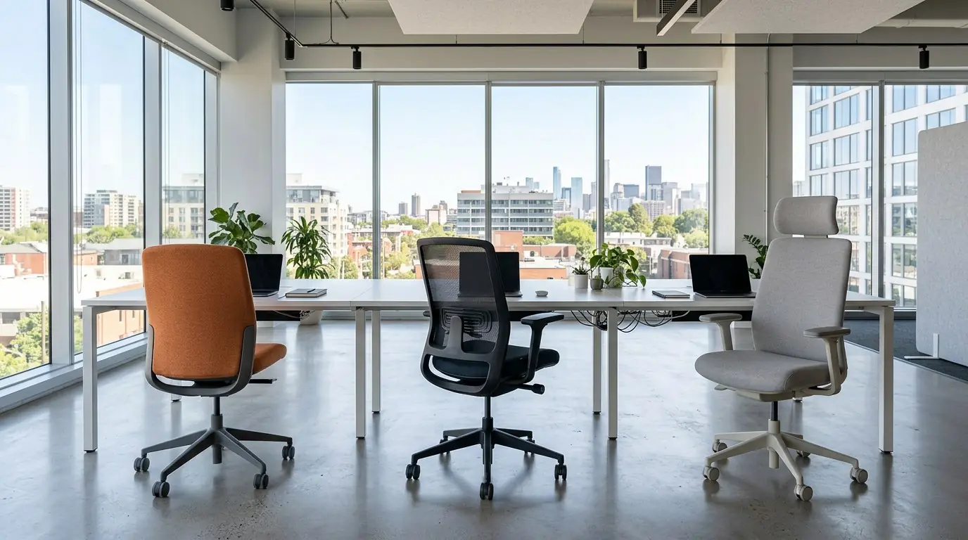 Equipo de trabajo sentado en sillas de oficina